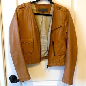 Tan leather jacket